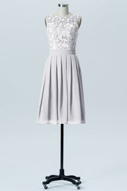 Lace Column Boat Neck Sleeveless Bridesmaid Dress-B07087