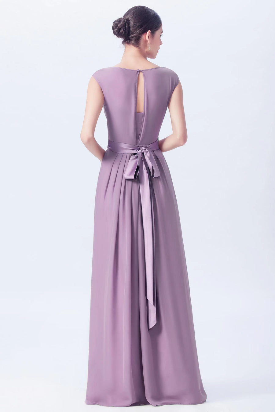 Chiffon One Shoulder Sleeveless Bridesmaid Dress| Plus Size | 60+ Colors