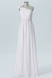 Chiffon Column One Shoulder Sleeveless Bridesmaid Dress-B07607