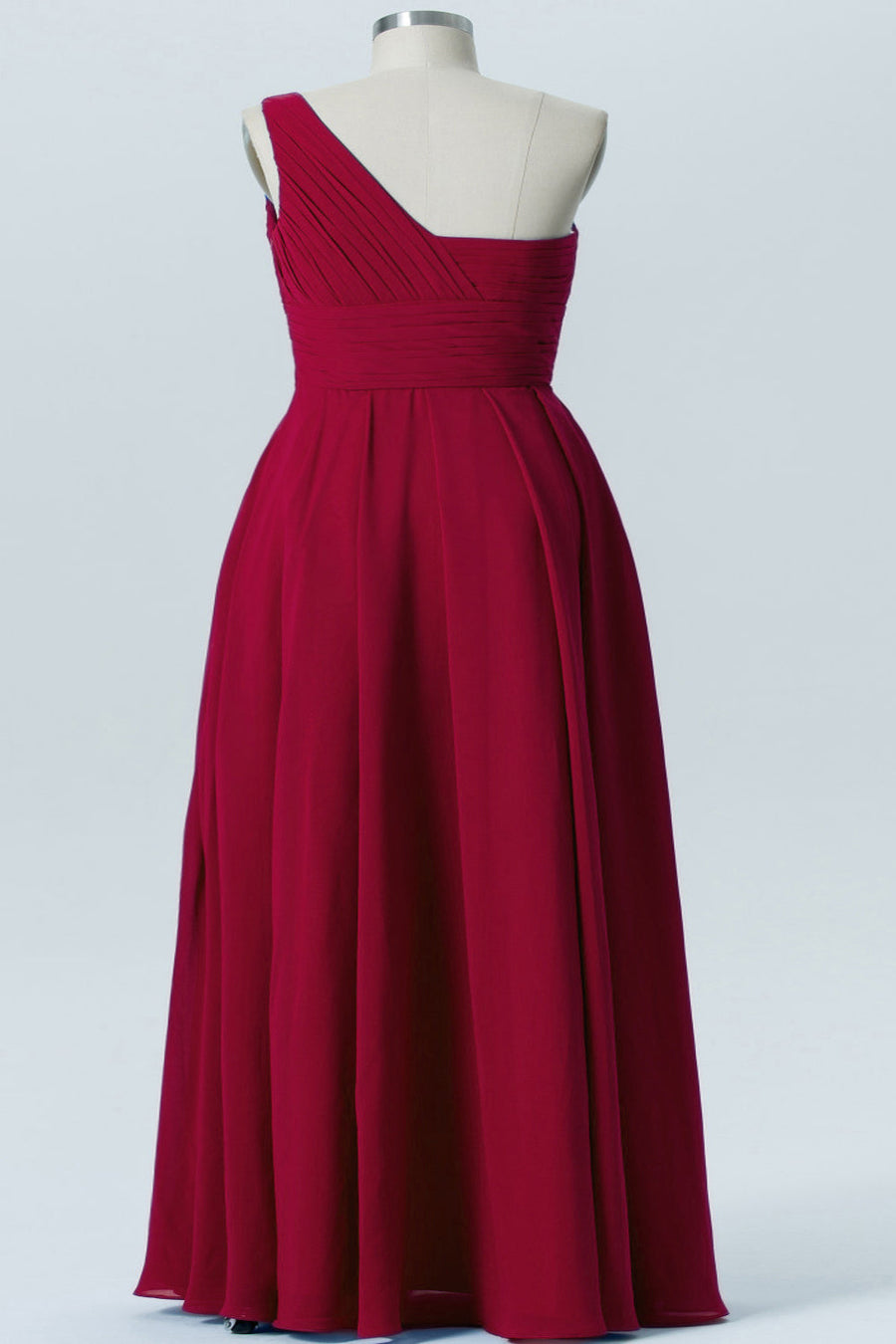 Chiffon One Shoulder Sleeveless Bridesmaid Dress| Plus Size | 60+ Colors