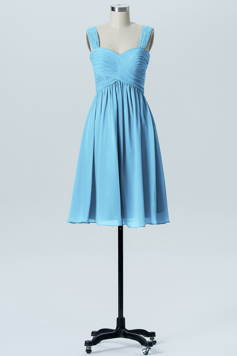 Chiffon A-line Sweetheart Sleeveless Bridesmaid Dress-B07653