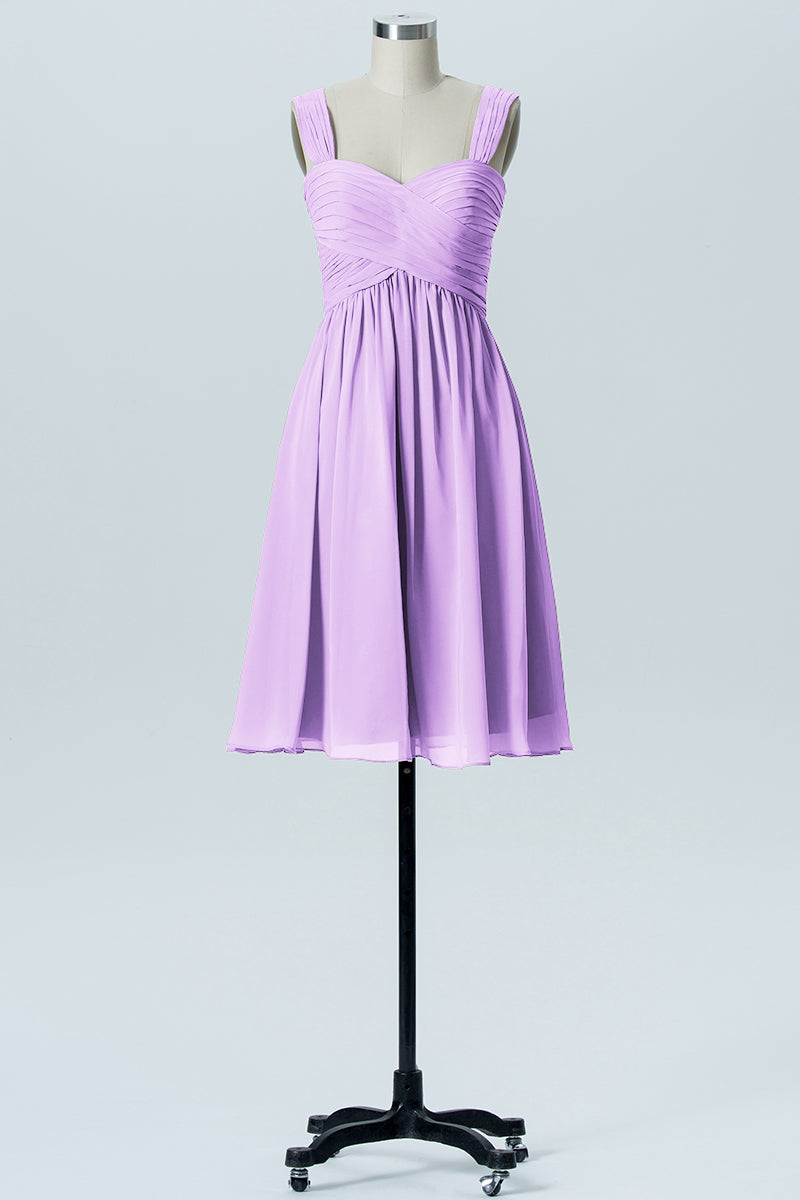 Chiffon A-line Sweetheart Sleeveless Bridesmaid Dress-B07653