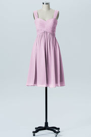Chiffon A-line Sweetheart Sleeveless Bridesmaid Dress-B07653