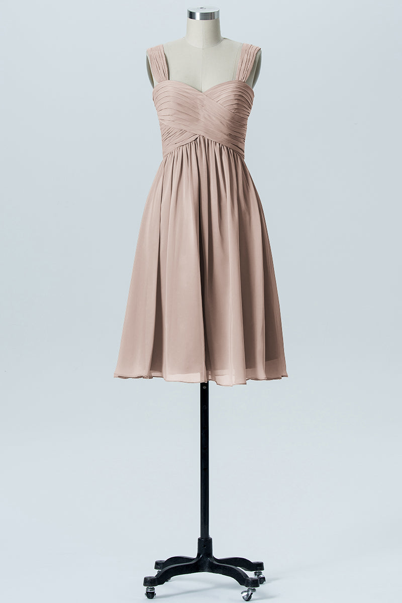 Chiffon A-line Sweetheart Sleeveless Bridesmaid Dress-B07653