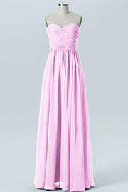 Chiffon Column Strapless Sleeveless Bridesmaid Dress-B07877