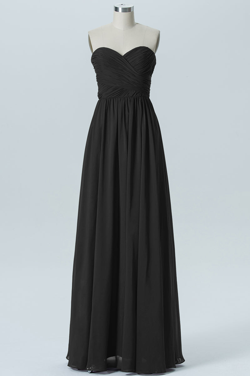 Chiffon Column Strapless Sleeveless Bridesmaid Dress-B07877