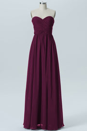 Chiffon Column Strapless Sleeveless Bridesmaid Dress-B07877