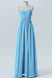 Chiffon Column Strapless Sleeveless Bridesmaid Dress-B07877