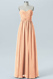 Chiffon Column Strapless Sleeveless Bridesmaid Dress-B07877