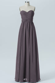 Chiffon Column Strapless Sleeveless Bridesmaid Dress-B07877