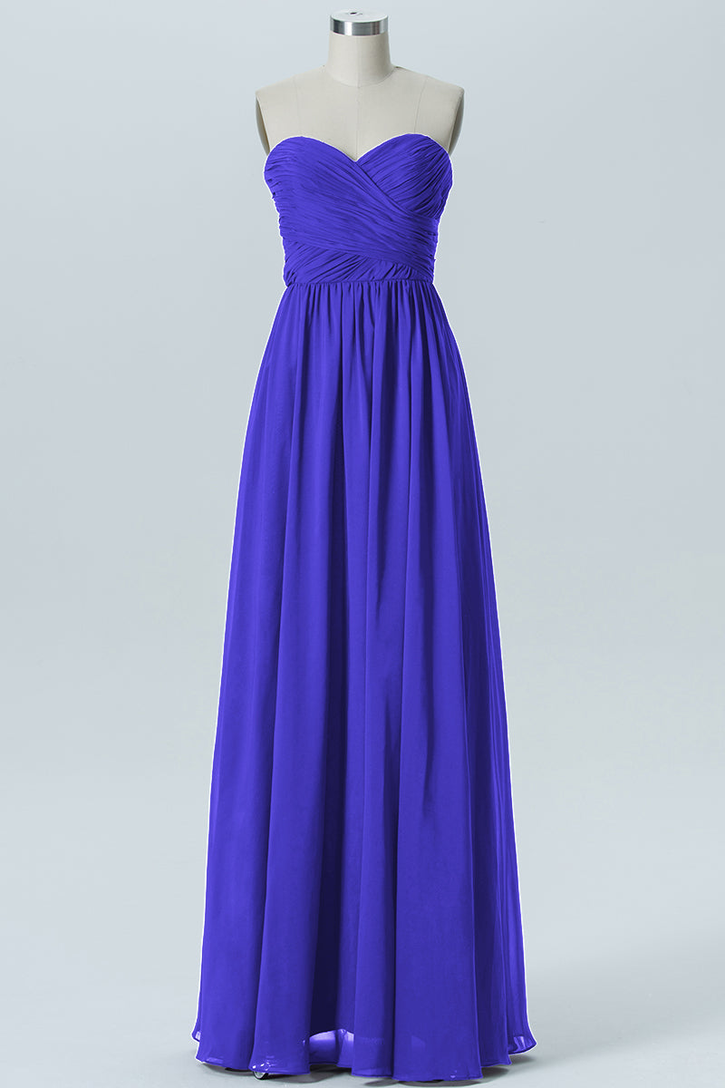 Chiffon Column Strapless Sleeveless Bridesmaid Dress-B07877