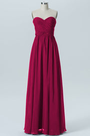 Chiffon Column Strapless Sleeveless Bridesmaid Dress-B07877