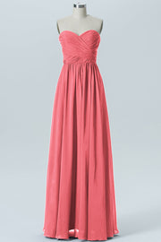 Chiffon Column Strapless Sleeveless Bridesmaid Dress-B07877