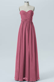 Chiffon Column Strapless Sleeveless Bridesmaid Dress-B07877