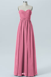 Chiffon Column Strapless Sleeveless Bridesmaid Dress-B07877