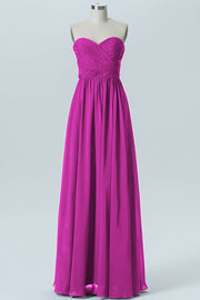 Chiffon Column Strapless Sleeveless Bridesmaid Dress-B07877