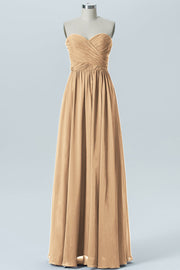 Chiffon Column Strapless Sleeveless Bridesmaid Dress-B07877