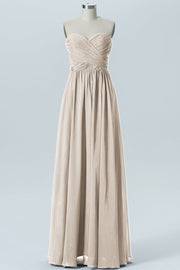 Chiffon Column Strapless Sleeveless Bridesmaid Dress-B07877