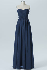Chiffon Column Strapless Sleeveless Bridesmaid Dress-B07877