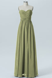 Chiffon Column Strapless Sleeveless Bridesmaid Dress-B07877