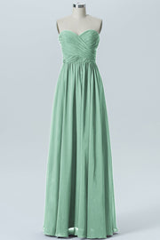 Chiffon Column Strapless Sleeveless Bridesmaid Dress-B07877