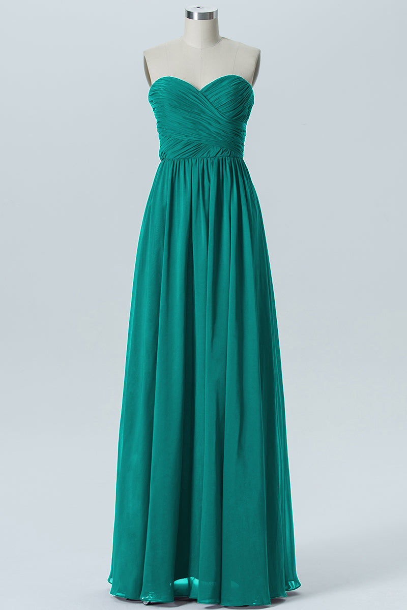 Chiffon Column Strapless Sleeveless Bridesmaid Dress-B07877