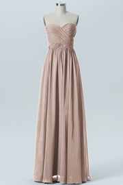 Chiffon Column Strapless Sleeveless Bridesmaid Dress-B07877