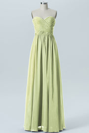 Chiffon Column Strapless Sleeveless Bridesmaid Dress-B07877