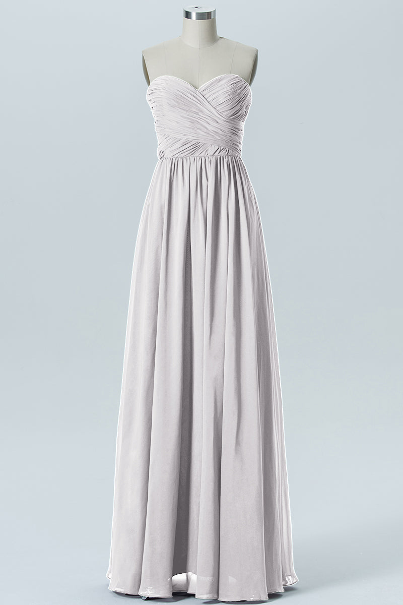 Chiffon Column Strapless Sleeveless Bridesmaid Dress-B07877