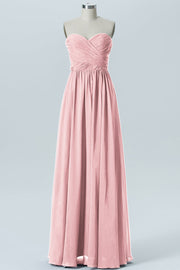 Chiffon Column Strapless Sleeveless Bridesmaid Dress-B07877