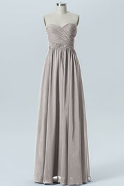 Chiffon Column Strapless Sleeveless Bridesmaid Dress-B07877