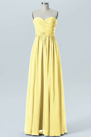 Chiffon Column Strapless Sleeveless Bridesmaid Dress-B07877