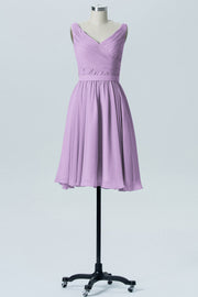 Chiffon Column Straps Sleeveless Bridesmaid Dress-B07880