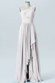 Chiffon A-line One Shoulder Sleeveless Bridesmaid Dress-B07900