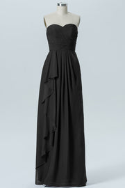 Chiffon Column Strapless Sleeveless Bridesmaid Dress-B07910