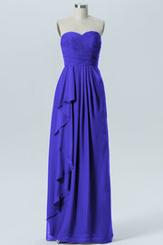 Chiffon Column Strapless Sleeveless Bridesmaid Dress-B07910