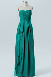 Chiffon Column Strapless Sleeveless Bridesmaid Dress-B07910