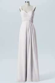 Chiffon Column Straps Sleeveless Bridesmaid Dress-B07914