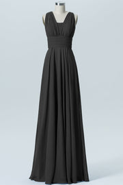 Chiffon Column Convertible Sleeveless Bridesmaid Dress-B07933