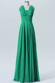 Chiffon Column Convertible Sleeveless Bridesmaid Dress-B07933