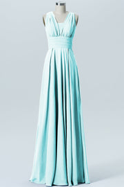 Chiffon Column Convertible Sleeveless Bridesmaid Dress-B07933