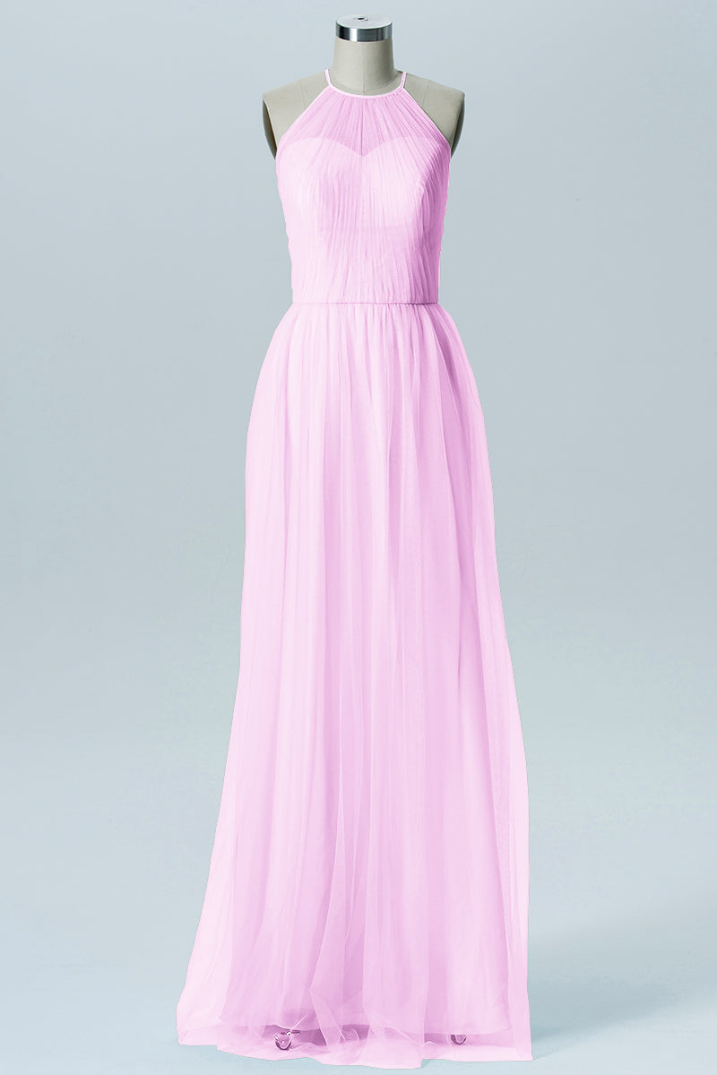 Tulle Column Sweetheart Sleeveless Bridesmaid Dress-B08080