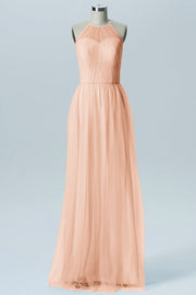 Tulle Column Sweetheart Sleeveless Bridesmaid Dress-B08080