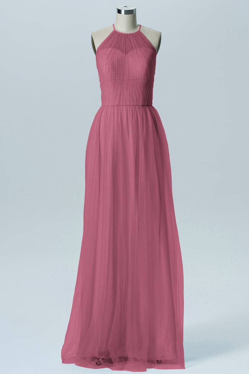 Tulle Column Sweetheart Sleeveless Bridesmaid Dress-B08080
