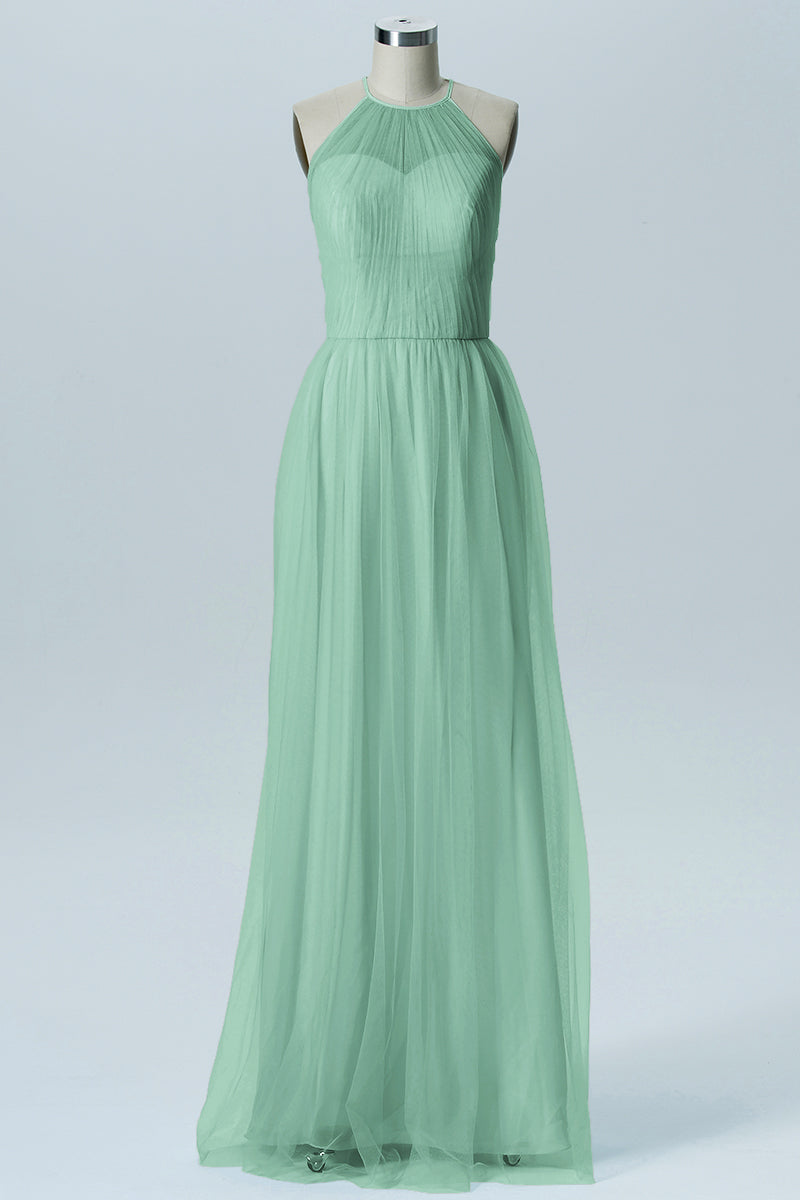 Tulle Column Sweetheart Sleeveless Bridesmaid Dress-B08080