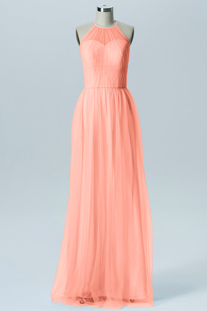 Tulle Column Sweetheart Sleeveless Bridesmaid Dress-B08080