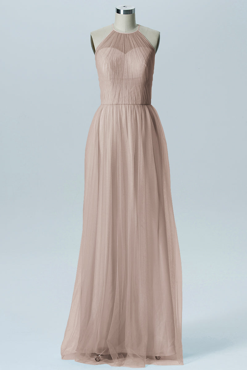 Tulle Column Sweetheart Sleeveless Bridesmaid Dress-B08080
