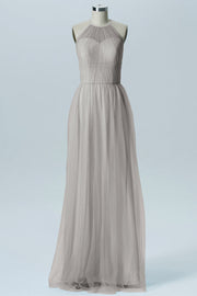 Tulle Column Sweetheart Sleeveless Bridesmaid Dress-B08080