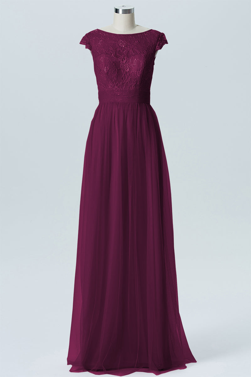 Lace Column Sweetheart Sleeveless Bridesmaid Dress-B08211