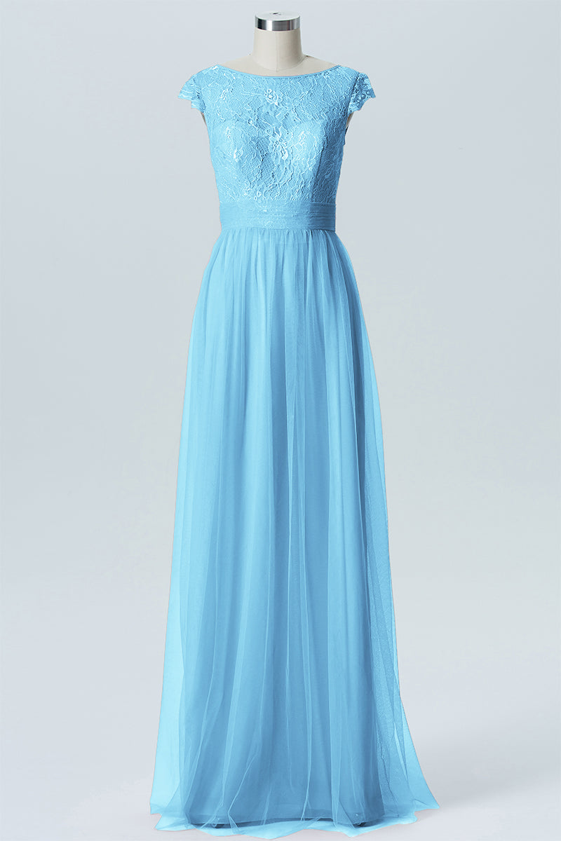 Lace Column Sweetheart Sleeveless Bridesmaid Dress-B08211